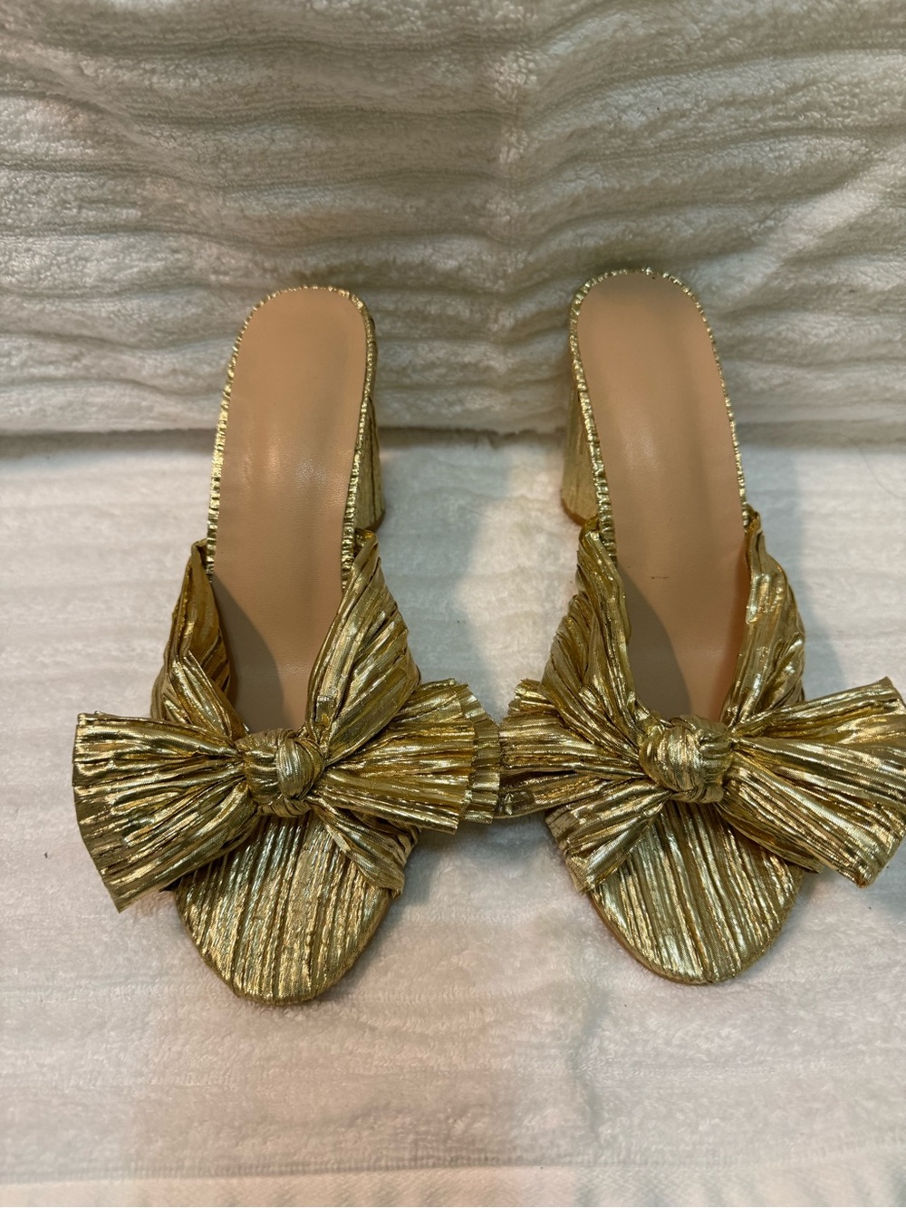 Gold party slip on heels